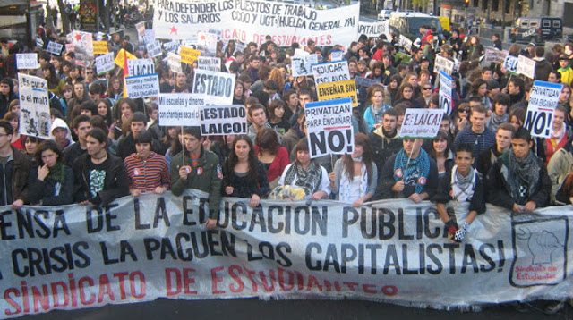 Estudiantes de secundaria contra la LOMCE en Madrid