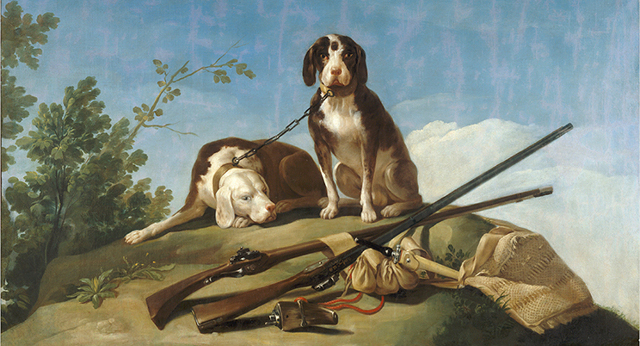 'Perros en traílla', 1775. Francisco de Goya.